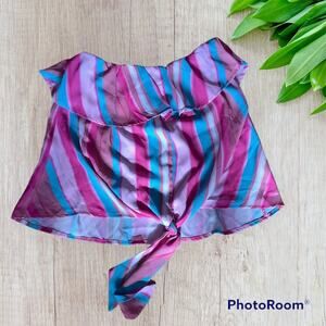 EUC! Pink Lily Strapless Tie Front Tube Top in Size Small